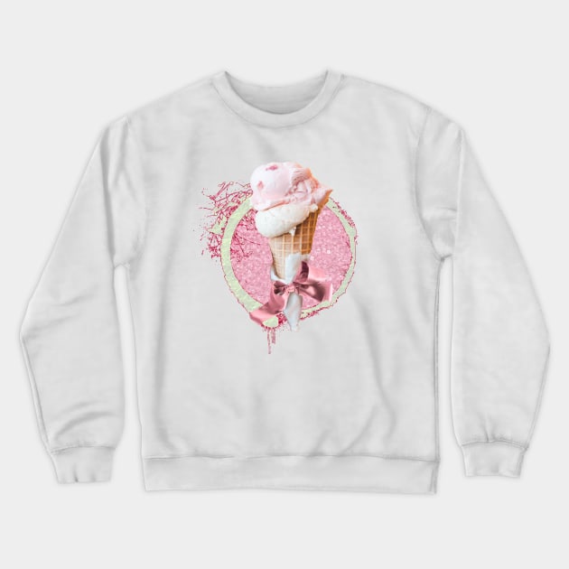 Strawberry Ice Cream Cone Crewneck Sweatshirt by CatAstropheBoxes